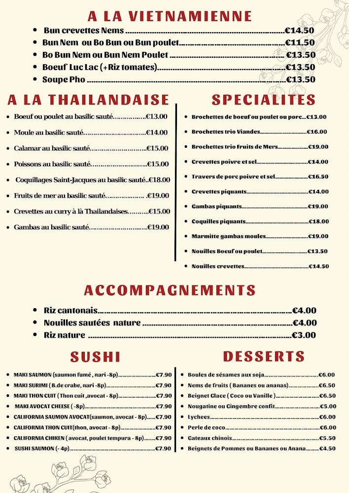 Restaurant LA BAIE D'HALONG - Menu Image 2
